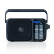 Vintage radio over white background.