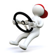3D Man car driver