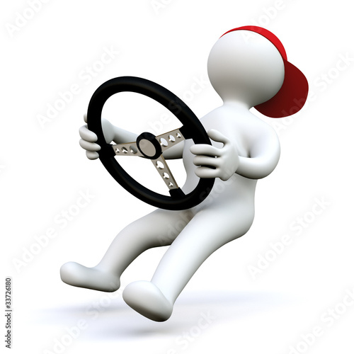 Illustration: 3D Man car driver 3D Man car driver