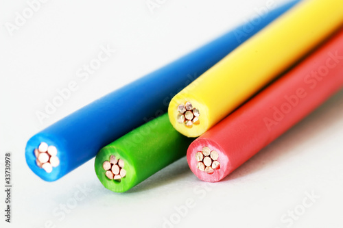 Photo: four colors of cable four colors of cable