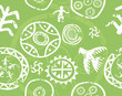 Tribal seamless vector texture -  ancient rock paintings