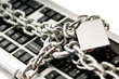 Concept of internet security with padlock and keyboard Concept of internet security with padlock and keyboard