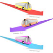 bus on arrows. vector illustration