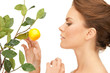 lovely woman with lemon twig lovely woman with lemon twig