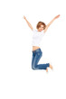 young woman jumping