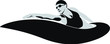 silhouette of a swimmer