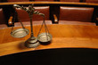 Decorative Scales of Justice in the Courtroom Decorative Scales of Justice in the Courtroom