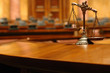 Decorative Scales of Justice in the Courtroom