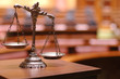 Decorative Scales of Justice in the Courtroom