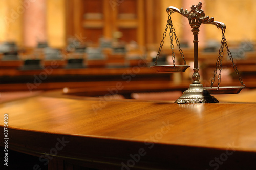 Photo: Decorative Scales of Justice in the Courtroom Decorative Scales of Justice in the Courtroom