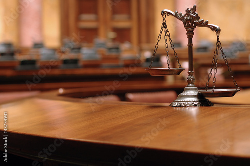 Photo: Decorative Scales of Justice in the Courtroom Decorative Scales of Justice in the Courtroom