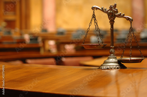 Photo: Decorative Scales of Justice in the Courtroom Decorative Scales of Justice in the Courtroom