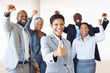 Victorious business team