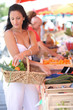 Woman shopping at local market