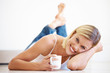 Woman relaxing at home
