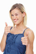 Lovely woman wishing good luck