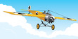 Vector: Vector illustration retro airplane in the sky. Vector illustration retro airplane in the sky.