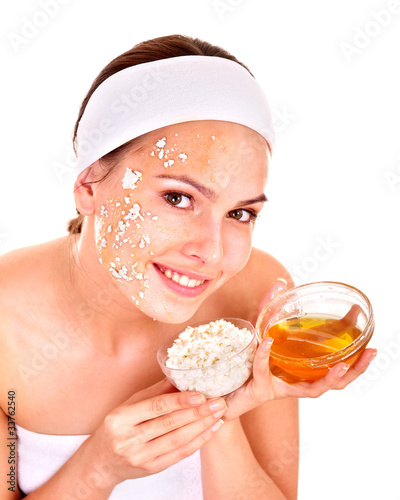 Photo: Natural homemade organic facial masks of honey. Natural homemade organic facial masks of honey.