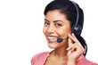 Young cute call centre employee smiling