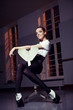 Beautiful ballet dancer relaxing after exercise