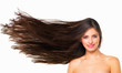 Woman with long flying hair Woman with long flying hair