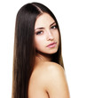 Pretty woman with long straight hair