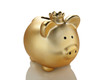 Goldenes Sparschwein mit Krone Goldenes Sparschwein mit Krone