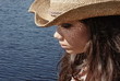 Slow motion young woman turning towards camera