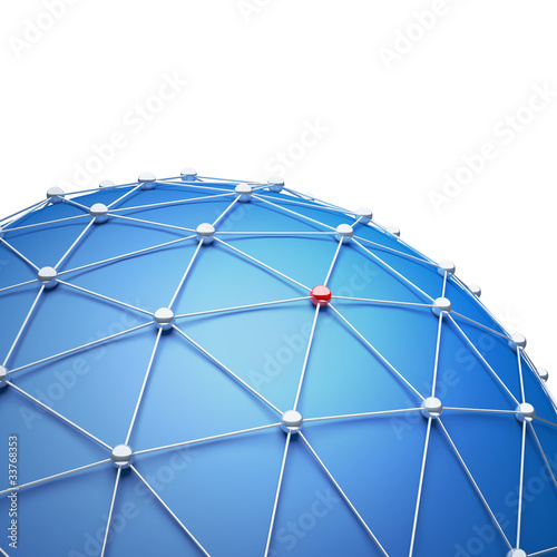 Illustration: Abstract sphere as a global network. Abstract sphere as a global network.