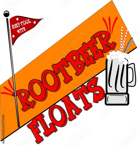 Vector: rootbeer floats background with orange splash and flag rootbeer floats background with orange splash and flag