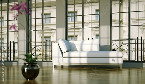 Photo: Wohndesign - weisses Sofa im Loft 2 Wohndesign - weisses Sofa im Loft 2