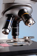 microscope on a background blue