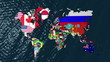 France 3D Flag World Slow Zoom no Clouds