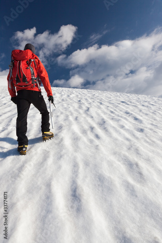 Photo: Mountaineer alone glacier Mountaineer alone glacier