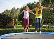 Fun with garden trampoline
