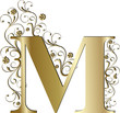 Vektor: Großbuchstabe M gold Großbuchstabe M gold