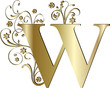 Vektor: Großbuchstabe W gold Großbuchstabe W gold