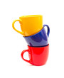 Multicolored cups in stack
