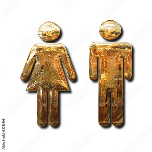 Illustration: Golden man and woman signs Golden man and woman signs