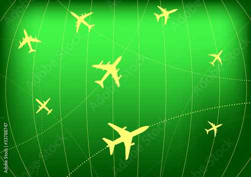 Vector: Airplane Routes Radar Best Airplane Routes Radar Best
