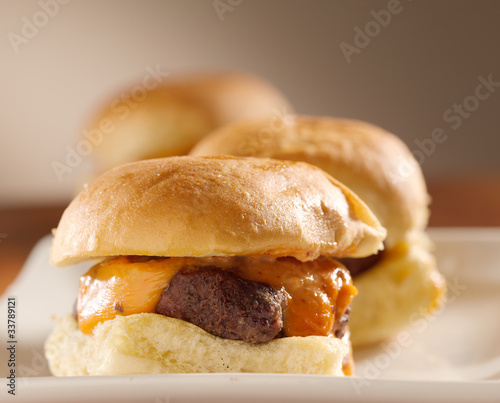 Photo: mini burger sliders shot with selective focus mini burger sliders shot with selective focus