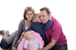 Happy family isolated on white background