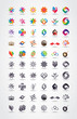 Colorful and grayscale vector design elements collection
