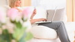Beautiful woman buying online