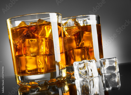 Photo: Whisky and ice Whisky and ice