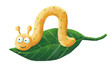 Cute worm with green dots