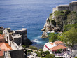 Looking down on the walled city of  Dubrovnic in  Croatia
