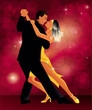 romantic couple dancing tango