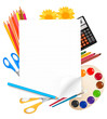 Back to school. Notepad with school supplies. Back to school. Notepad with school supplies.