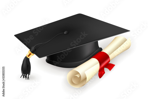 Vector: Graduation cap and diploma Graduation cap and diploma